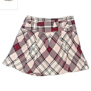 Gymboree Red Pink Plaid Pleated Skort Skirt Size 3T Toddler Girl 100% Cotton EUC